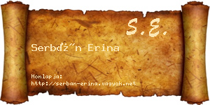Serbán Erina névjegykártya